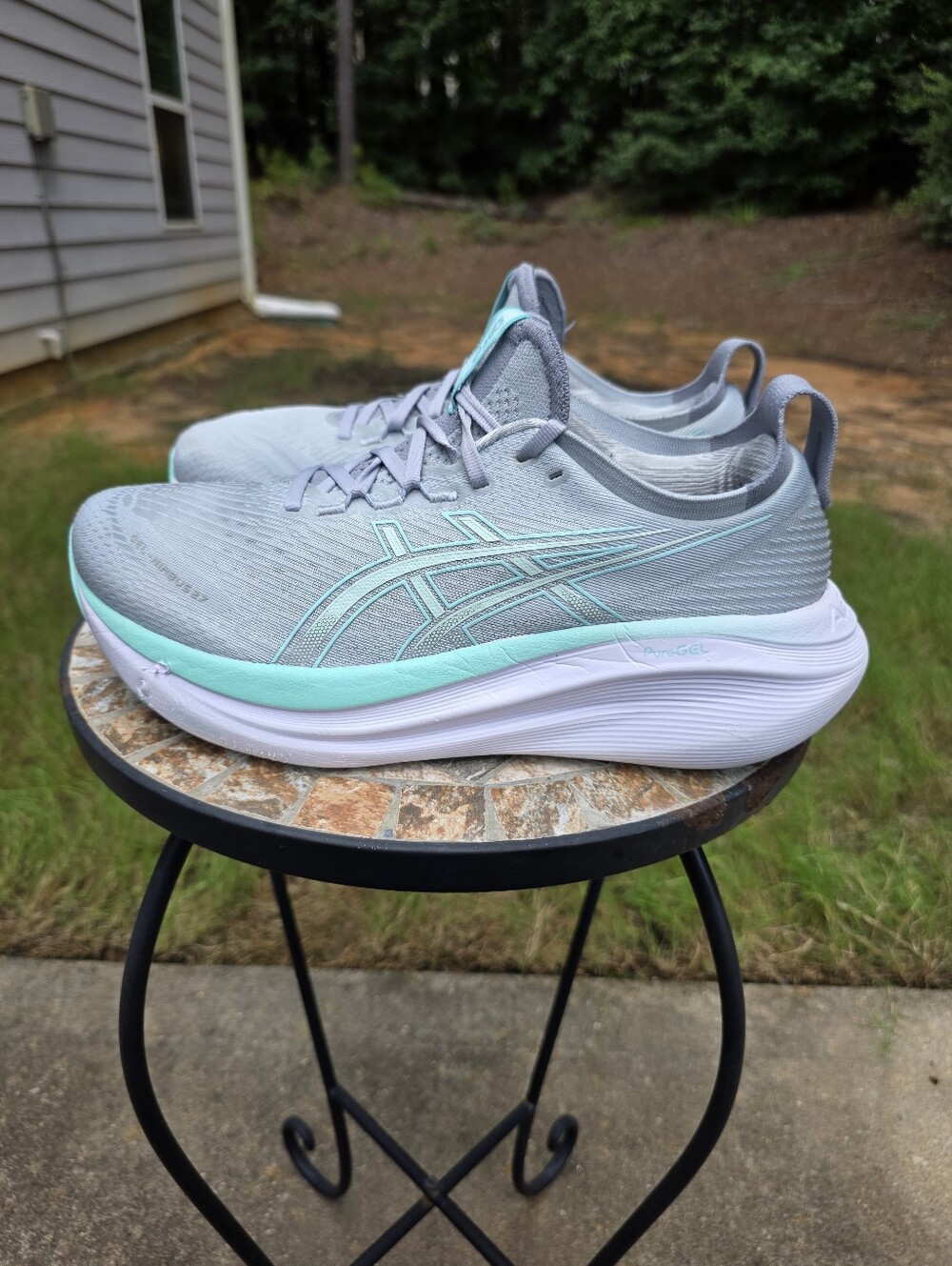 Asics Gel Nimbus 27 1012B753 Piedmont Grey Running Shoes Sneakers Women Size 11 - Picture 4 of 11